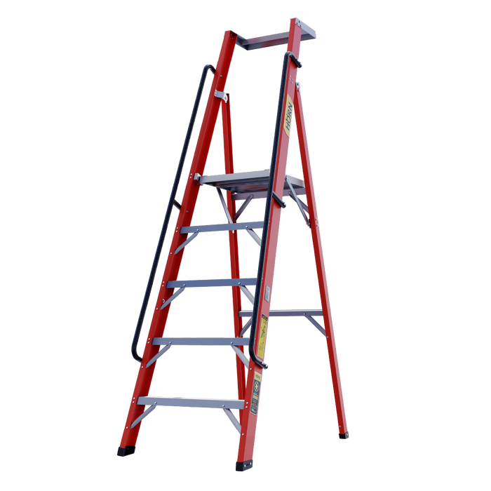Escalera dieléctrica tipo Plataforma 5 Pasos / 1.42 Metros - Tipo IA
