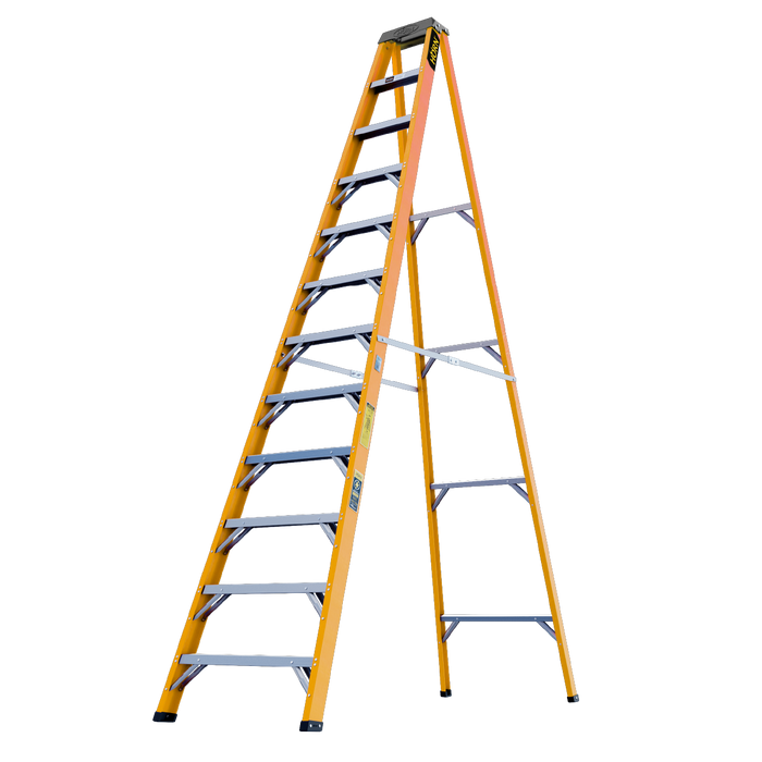 Escalera dieléctrica tipo Tijera 12 Pasos / 3.42 Metros - Tipo I