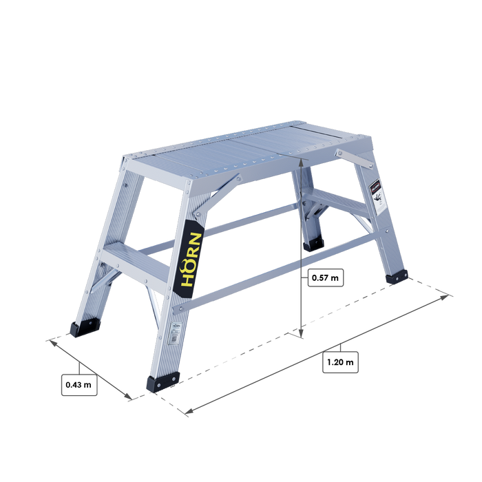 Escalera tipo Mini Plataforma en Aluminio 2 Pasos / 0,57 Metros - Tipo IA